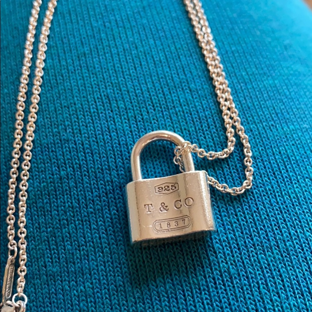 Authentic Tiffany & Co. Lock Pendant Necklace